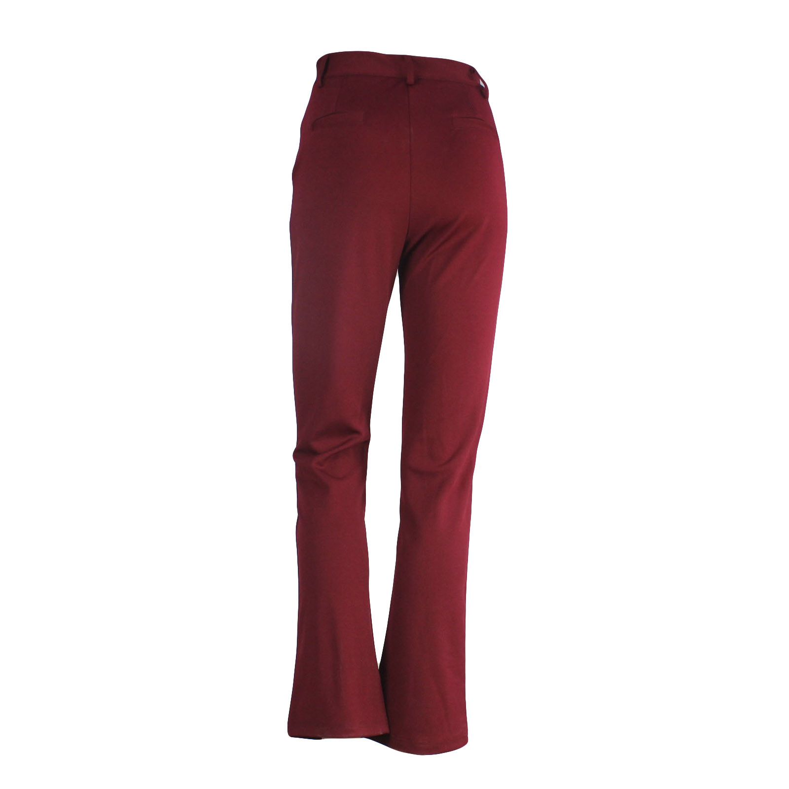 thumbnail image 3 of Pantalones rectos de cintura alta para mujer: cintura elástica, pantalones acampanados con bolsillos, 3 of 8